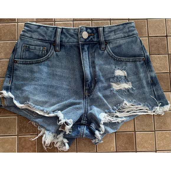 Distressed Denim Women Shorts - Picture 1 of 5